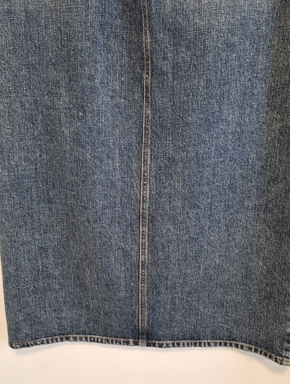 Gap Denim Maxi Skirt Sz 10 Med Wash Blue Long Jean Skirt Front Slit Boho Western - Picture 6 of 9